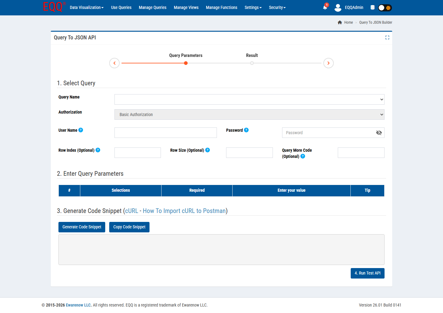 Query To JSON builder