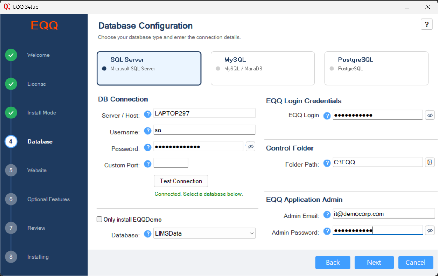 Step 4 — Database Configuration