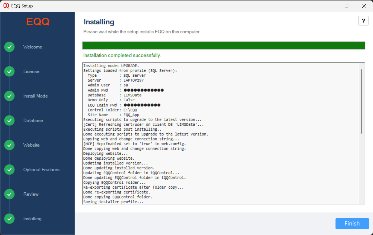 Step 8 — Installation Complete
