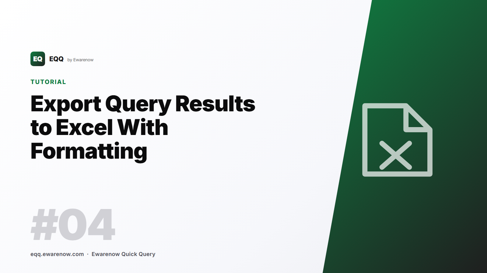 Export Query Results to Excel With Formatting