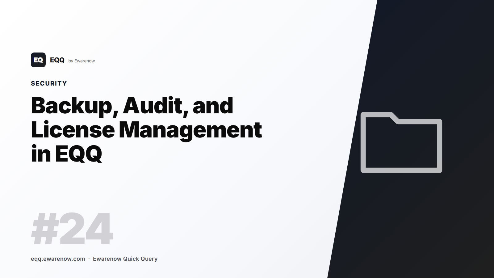 Backup, Audit, and License Management in EQQ